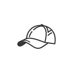 A Black and White Outline of a Baseball Cap