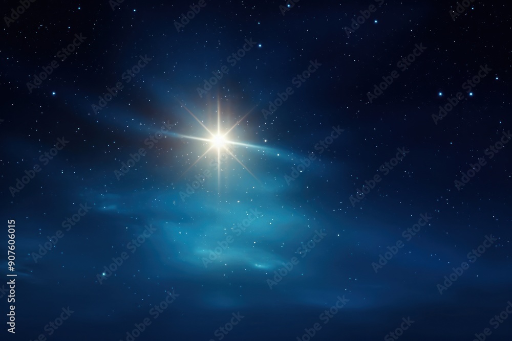 Poster shining star effect, dark sky, by rawpixel