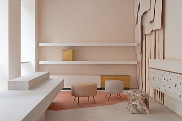 design modern living room with funiture generative ai