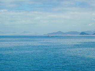 The beautiful sky and island of the sea in summer