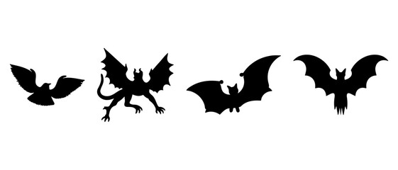 A set of Halloween decoration silhouettes