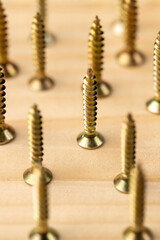 yellow metal self-tapping screws for fixing wooden boards and other wood products