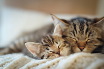 Obraz premium Cat and kitten