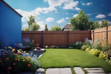 Fototapeta premium Backyard outdoors nature garden.