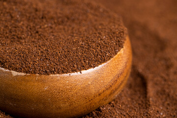 natural ground and roasted coffee for making a drink