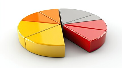 Obraz premium A colorful pie chart showcasing various segments, perfect for illustrating data analysis and statistical insights.