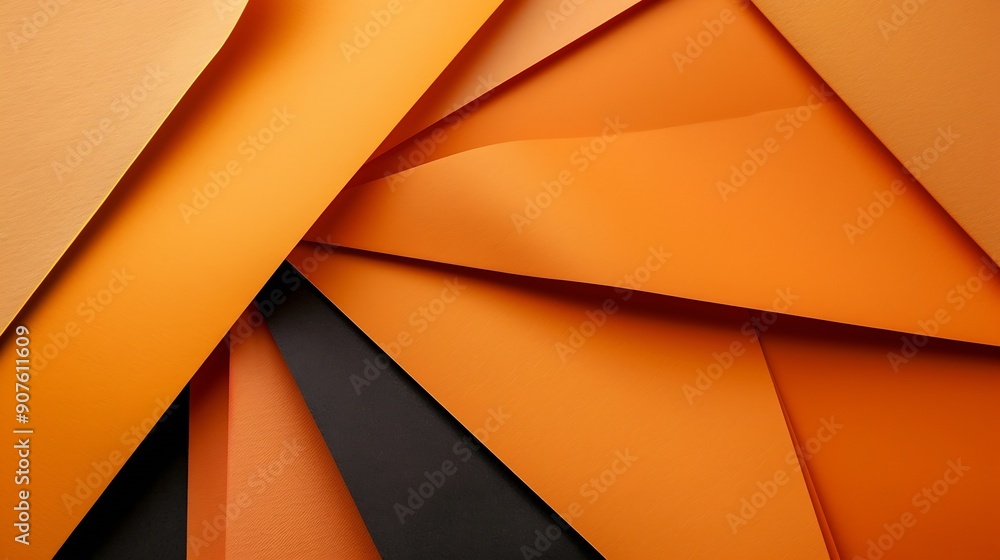 Poster creative abstract paper background orange white brown black colors paper solid colors geometric line