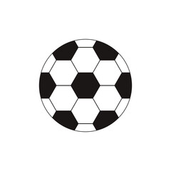 Obraz premium Soccer ball or football flat vector icon simple black style, illustration.