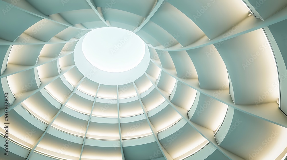 Poster lighting fixture built in ceiling round architectural detail framgent of minimal interior design clo