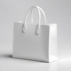 white paper bag, white shopping bag, bag, luxury modern design bag, luxury modern white bag.