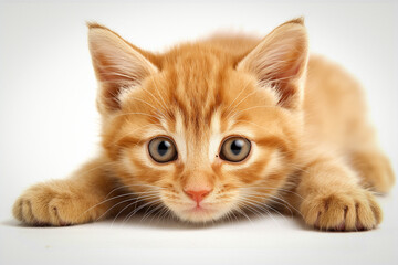 Obraz premium Kitten white background