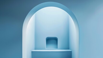 Fototapeta premium Blue minimal interior details Ceiling niche architectural background photo : Generative AI