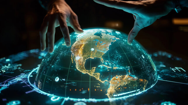 digital world map, earth globe