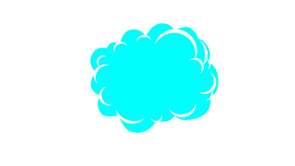 Blue Cloud illustration on transparent background 