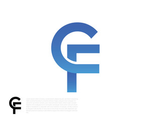 CF Letters Modern Gradient Blue Logo Design Vector