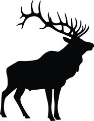 Elk deer vector art capturing majestic wildlife elegance