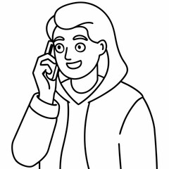 Perpetrator calls your cell phone art vector illustration