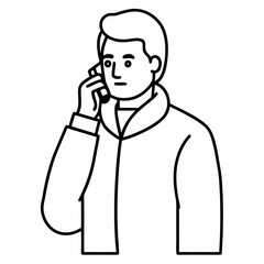Perpetrator calls your cell phone art vector illustration