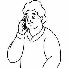 Obraz premium Perpetrator calls your cell phone art vector illustration