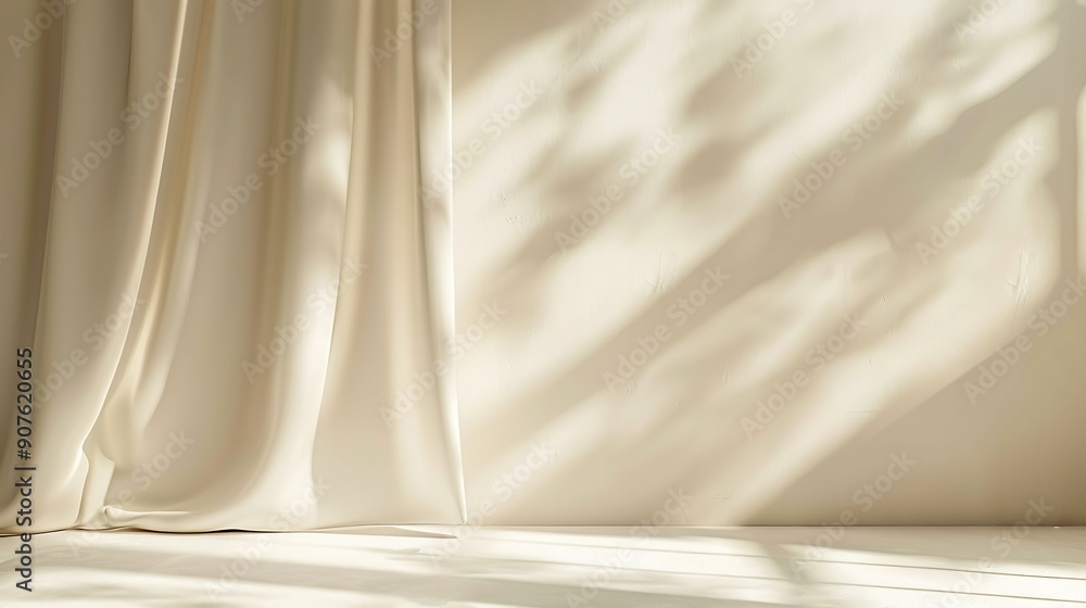 Leinwandbilder minimalistic abstract gentle light beige background for product presentation with light and shadow o