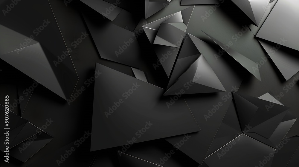 Aufkleber black white abstract modern background for design geometric shape squares triangles lines faces grad