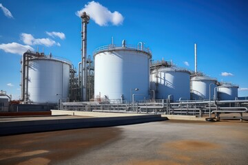 Obraz premium Hydrogen power plant architecture refinery factory.