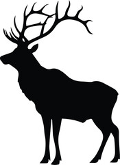 Elk deer vector art capturing majestic wildlife elegance