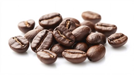 Captivating Macro Photography of Arabica Coffee Bean on a White Background