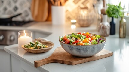 Vegetarian and clean food for good health. Freshness nutrition meal, prevention fat concepts