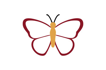 Colorful painted butterfly  vector isolated on white background