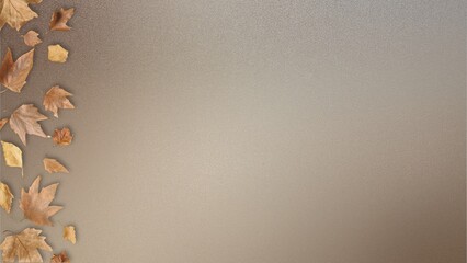 Autumn background with brown maple leaves 