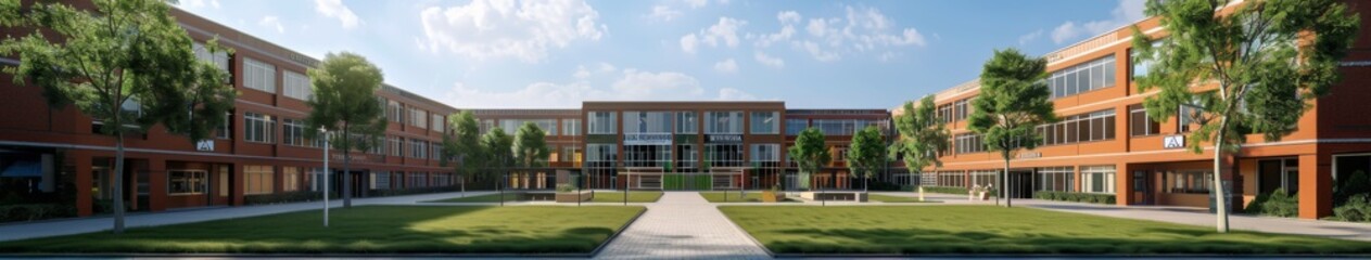 American School Building Exterior Concept: A Modern Architectural Vision Reflecting Education's Progress and Tradition