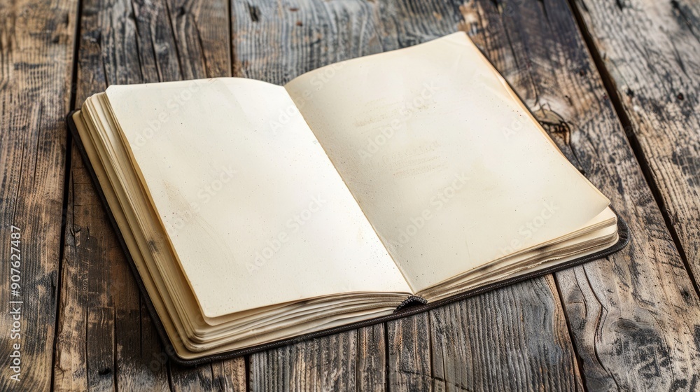 Poster open page in empty notebook