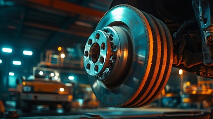 Replacement of truck brake pads and drum brakes focusing on automobile maintenance and repair