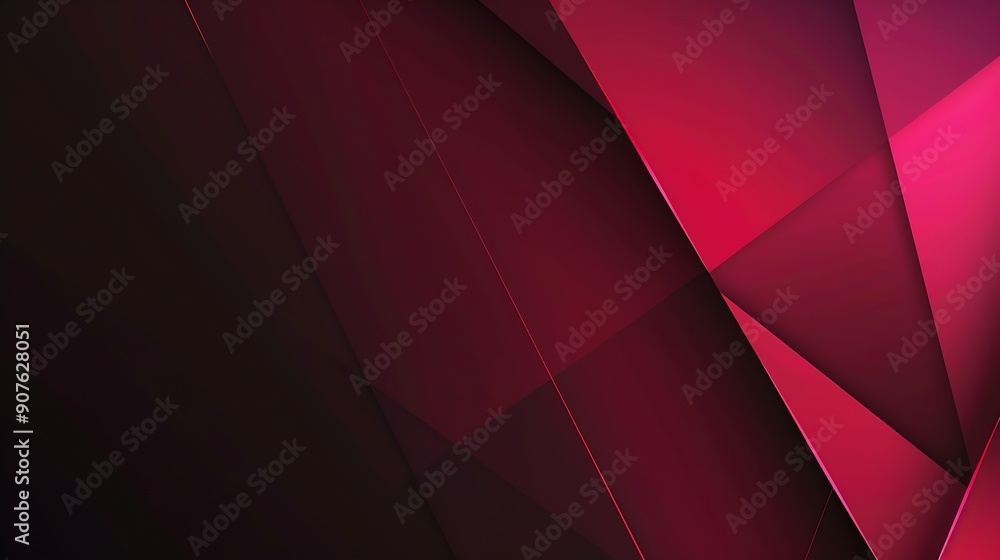 Fototapete Black pink red modern abstract background Geometric shape Viva magenta Color 2023 Triangles lines stripes Futuristic Gradient Clock business time concept Bright Minimal Web banner : Generative AI