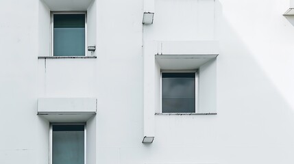 White building exterior minimal geometric architecture minimalist abstract wall : Generative AI