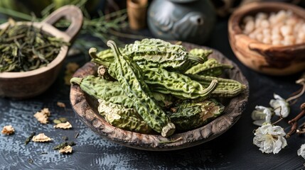 Dry Ingredients for Bitter Gourd Tea