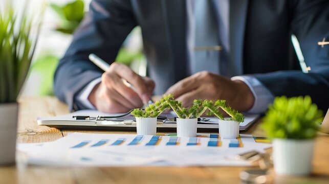 2024 business planning and strategy concept Analytical businessman planning business growth 2024 digital marketing profit income economy stock market trends and business 2024 trend : Generative AI