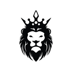 Lion crown logo design template, lion king logo, king crown logo