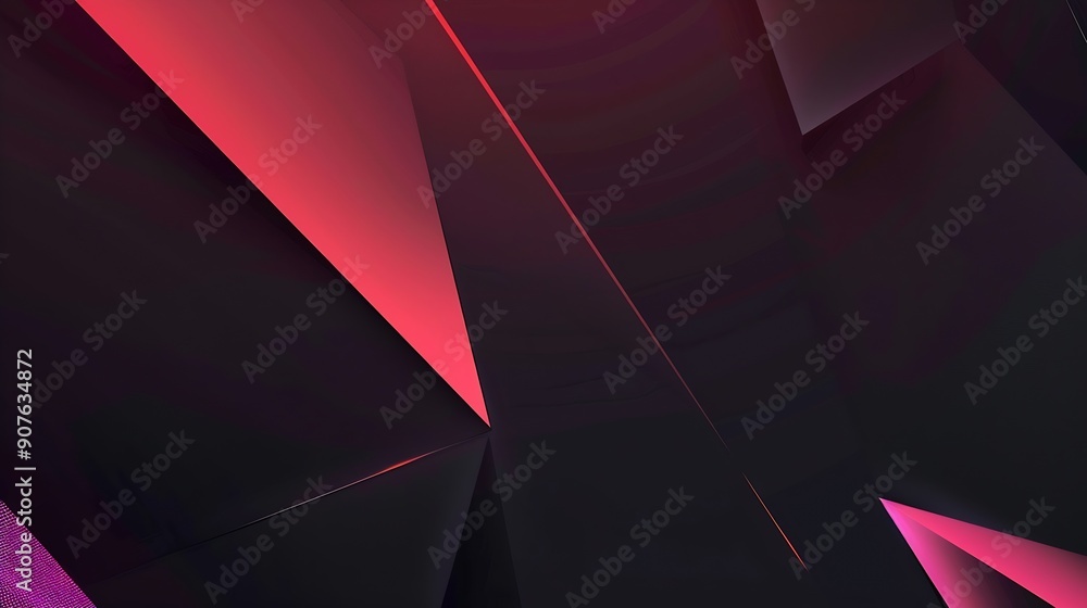 Aufkleber black pink red modern abstract background geometric shape viva magenta color 2023 triangles lines st