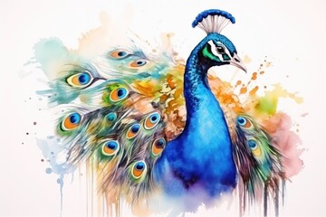 Fototapeta premium Peacock animal bird art.