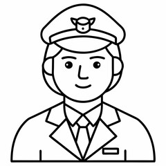 Air Traffic Controller line art vector