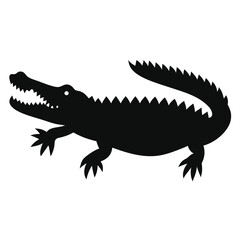 Naklejka premium a Crocodile, alligator vector silhouette, 