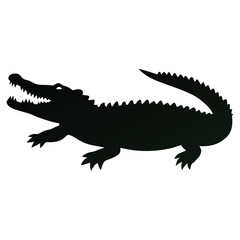 Naklejka premium a Crocodile, alligator vector silhouette, 
