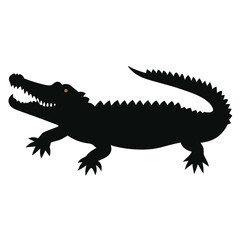 Naklejka premium a Crocodile, alligator vector silhouette, 