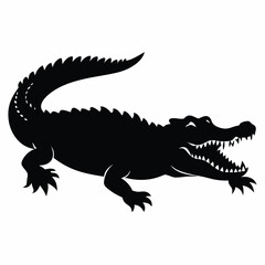 Obraz premium a Crocodile, alligator vector silhouette, 