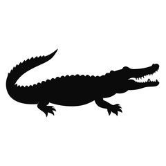 a Crocodile, alligator vector silhouette, 