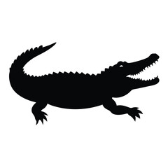 Obraz premium a Crocodile, alligator vector silhouette, 