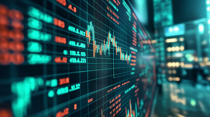 Obraz premium stock market index, economy business data statistics 