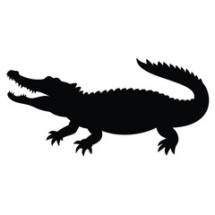 Naklejka premium a Crocodile, alligator vector silhouette, 